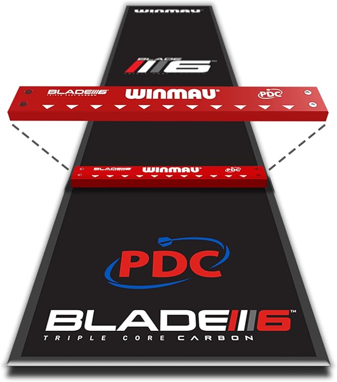 WINMAU Pro Zone Precision Blade 6 Soft Feel Dart Mat with Raised Integrated Oche Line