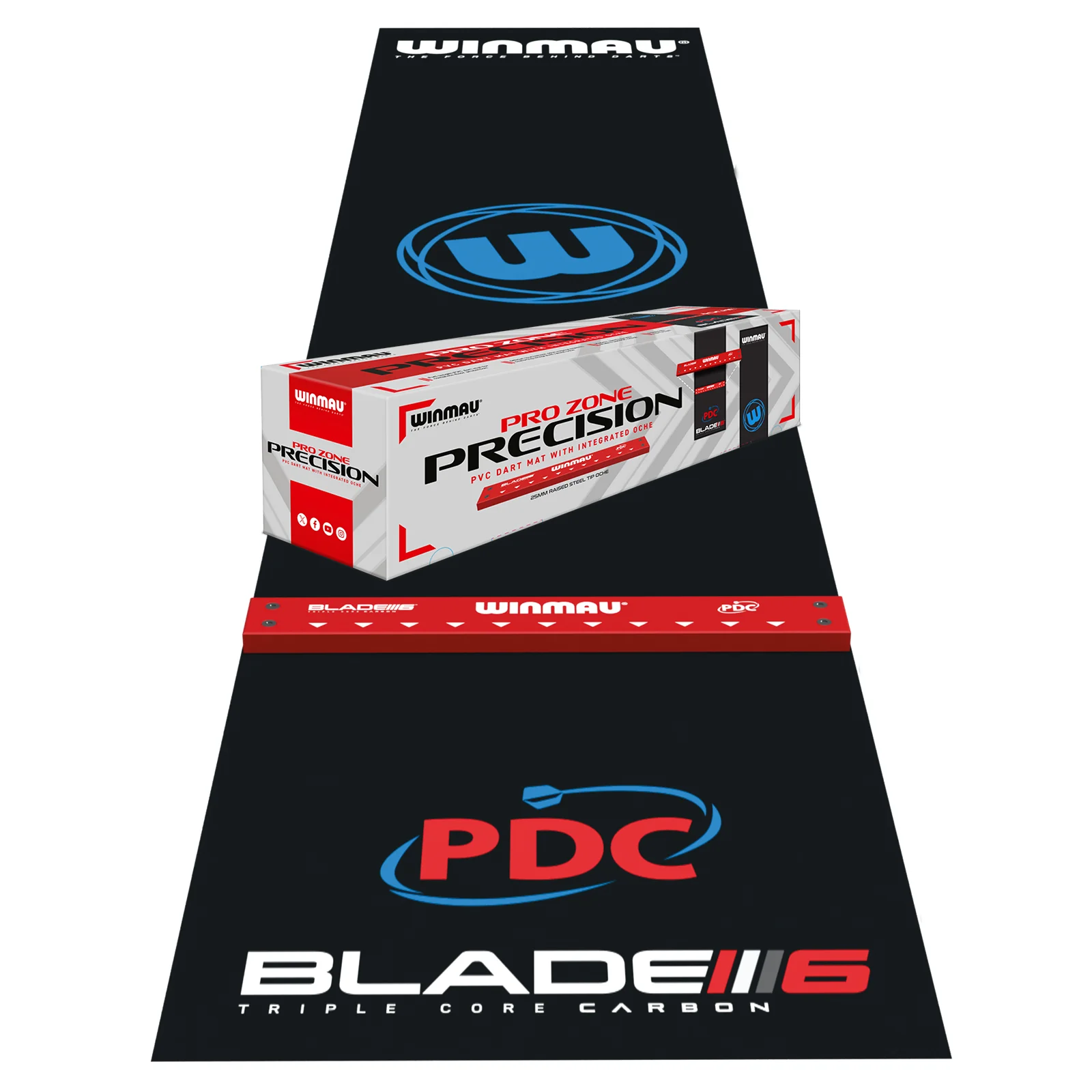 WINMAU Pro Zone Precision PVC Dart Mat with Raised Integrated Oche Line