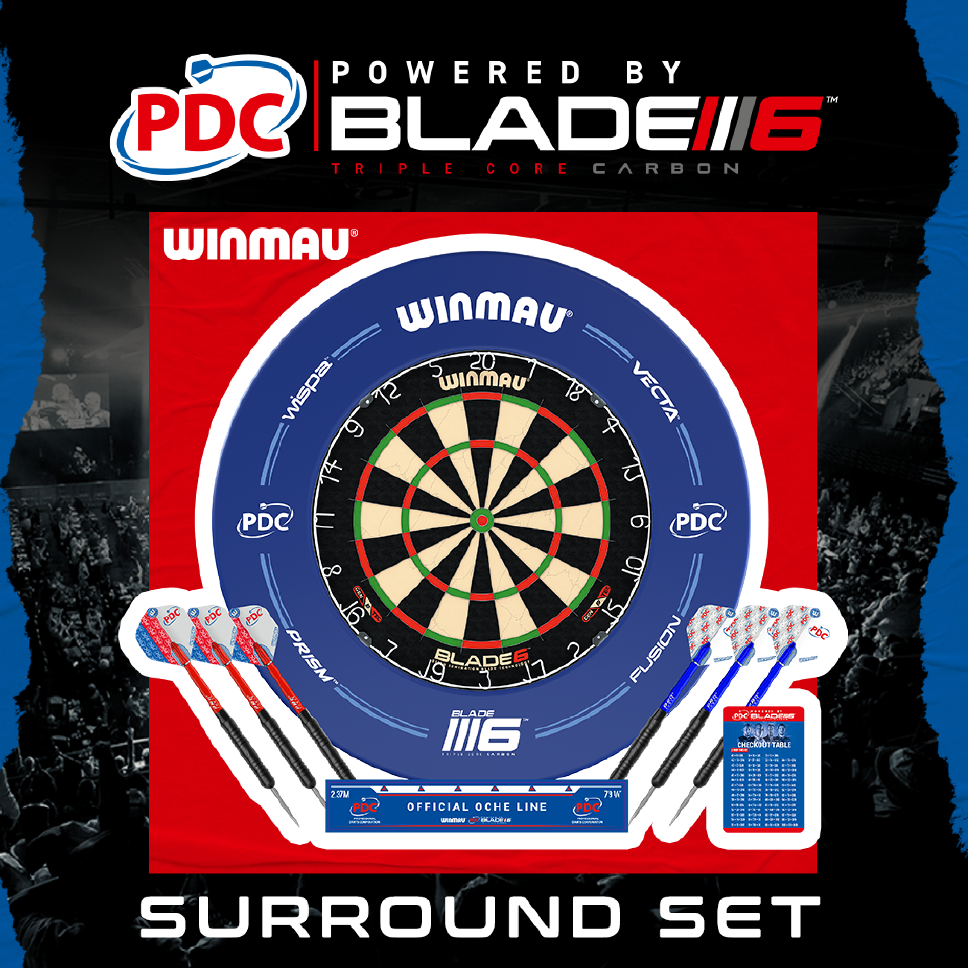 PDC Dartboard Surround Set Blue